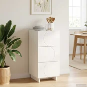 Vidaxl Komoda Bela visok sijaj 33,5 x 34,5 x 75 cm Inženirski les