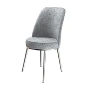 Hanah Home set trpezarijskih stolica Dexa 6 kom, siva tkanina Babyface, hromirane metalne noge