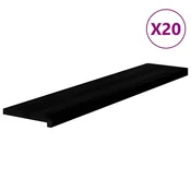 Vidaxl Podloge za stopnice 20 kosov rjavo-črne 120x25x2 cm trdna hrastovina