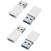 INF USB 3.0 Type-C ženski na USB-A moški adapter, hitro polnjenje, 5Gbps White, (5000276999)