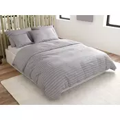 Ljubki dom Hotelska posteljnina iz mikrovlaken JASMINE svetlo siva - 2 cm črta, hotelski žep Dimenzije posteljnine: 70 x 90 cm | 140 x 200 cm