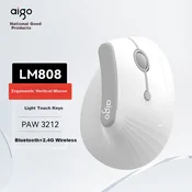 Aigo Bežicni miš, 2.4GHz, Bluetooth, Beli