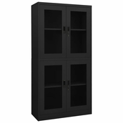 Uredski ormaric antracit 90x40x180 cm celik i kaljeno staklo