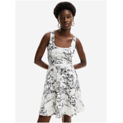 Black and White Womens Patterned Dress Desigual Tually - Womens