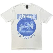 Led Zeppelin Tour 75 Blue Wash White S Majica