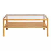 Klubska mizica s stekleno mizno ploščo v naravni barvi 60x110 cm Lourmarin – House Nordic