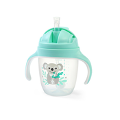 BabyOno Be Active Sippy Cup with Weighted Straw šalica za ucenje pijenja sa slamkom 6 m+ Koala 240 ml