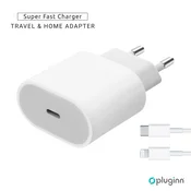 Kucni Punjac Pluginn AJ-20 A2347 EMC3621 PD Fast 20W za iPhone 11-14 sa PD lightning kablom CE beli