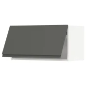 METOD Horizontalni zidni ormaric, bela/Voxtorp tamnosiva, 80x40 cm