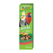 MultiFit Sticks za srednje papige s medom i orašastim plodovima 2 x 90 g