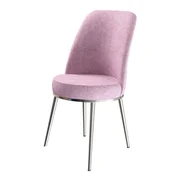 Hanah Home set trpezarijskih stolica Dexa 8 kom, roze tkanina Babyface, hromirane metalne noge