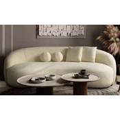Casa Padrino luxury sofa ivory 250 x 120 x H. 76 cm - Curved living room sofa - Hotel sofa - Living room furniture - Hotel furniture - Luxury furniture - Luxury furnishings