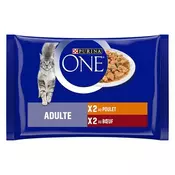PURINA ONE 4 x 85 g - Adult piletina i govedina