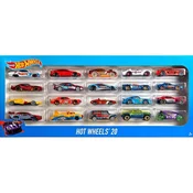 MATTEL Mattel, Komplet 20 modelov vozil Hot Wheels v merilu 1/64, Ve?barvno, (21552524)