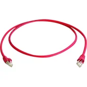 Telegärtner RJ45 križni omrežni priključni kabel CAT 6A S/FTP 0.50 m rdeče barve z zaščito pred gorenjem, brez halogena Telegärtner