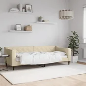shumee vidaXL Raztegljiv kavč kremne barve 80x200 cm oblazinjen iz blaga