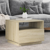 Stolic za kavu s LED svjetlima boja hrasta sonome 50x49x40 cm