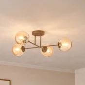 EMIBIG LIGHTING Stropna svetilka ROMA, bež, dolžina 75 cm, 4-kraka, steklo/kovina - Dnevna soba/jedilnica - Sodobni