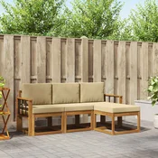 Set vanjskih sofa 4 kom. Prirodna i bež