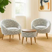 ATELIER DEL SOFA Fotelje i klub stocic Lida Weave Dark Blue White
