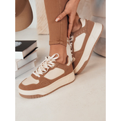 Sneakersy damskie LETUR ciemnobeżowe Dstreet