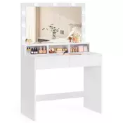 Songmics Toaletna mizica 80x40x140 cm bela
