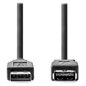 Nedis USB 3.2 Gen 1 podaljšek/ vtič USB-A - vtičnica USB-A/ 5 Gb/s/ okrogel/ črn/ v razsutem stanju/ 1 m