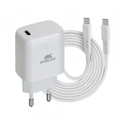 RivaCase Kucni punjac PS4191 WD4 Quick Charge 20W ulaz Type C s kablom Type C - Original (EU Blister) bijeli