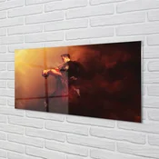 tulup.si Slika na akrilnem steklu Ljudje plešejo dež dim 120x60 cm 4 obešalnika