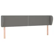 Vidaxl Vzglavje z ušesi temno sivo 183x23x78/88 cm blago