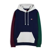 Tommy Jeans Majica mornarska / svetlo siva / smaragd / bordo