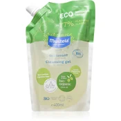 Mustela BIO gel za umivanje za telo in lase za otroke od rojstva nadomestno polnilo 400 ml