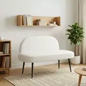 vidaXL Oblikovana klupa s naslonjačem Bijela 110 x 60 x 76 cm