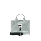 Karl Lagerfeld Ročna torbica IKON svetlo siva/črna/srebrna