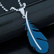 Ogrlica Simple Feather - Modra KP34157