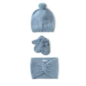 Set klobuk, bandana in rokavice Mayoral 10019 Modra