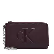 Calvin Klein Etui za ključe Bold Ck L Zip Cardcase LV04F1280G Bordo rdeča