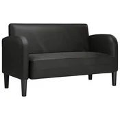 Vidaxl Dvosed črne barve 110 cm umetno usnje