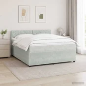 Boxspring krevet s madracem Svjetlosiva 180 x 200 cm Baršun Zelena 200 x 180 x 88 cm