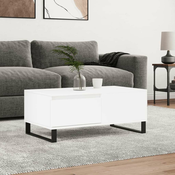 Klubska mizica bela 90x50x36,5 cm inženirski les