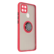 AVIZAR Oppo A15 Ring Case - Matirana hrbtna stran proti prstnim odtisom, Združljivo z magnetnim nosilcem - Rdeca, (20719248)