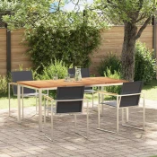 Vrtni set za objed 5 pcs Masivni teak drvo i nehrdajuci celik
