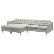 LANDSKRONA Sofa 4-sed i lenjivci, Gunnared svetlozelena/metal