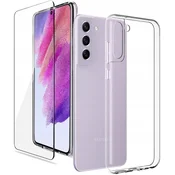 shumee Tanek ovitek za Samsung S21 FE, prozoren ovitek, prozorna zadnja stran + steklo