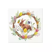 Decoupage salvete - Bunny in wreath - 1kom
