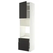 METOD / MAXIMERA Visoki element za ugradne uredaje, bela/Nickebo boja antracita, mat, 60x60x240 cm