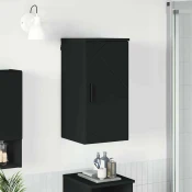 vidaXL Kopalniška omarica Črna 30 x 31,5 x 61 cm Konstruiran les