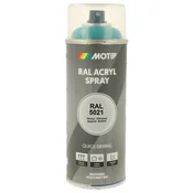 Industrijski akrilni lak sprej RAL HG 400ml Motip - RAL 5021 vodno modra