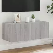Zidni TV ormaric s LED svjetlima boja hrasta 80x35x31 cm