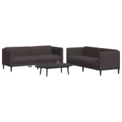 2-dijelni set sofa tamnosmedi od tkanine